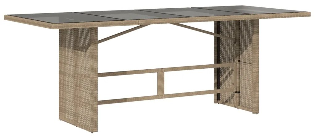 Set pranzo da giardino 7 pz con cuscini beige misto polyrattan