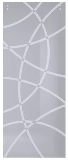 Anta per porta scorrevole esterno muro Circle in vetro nero serigrafato, L 88 x H 215 cm spessore 8 mm, apertura reversibile