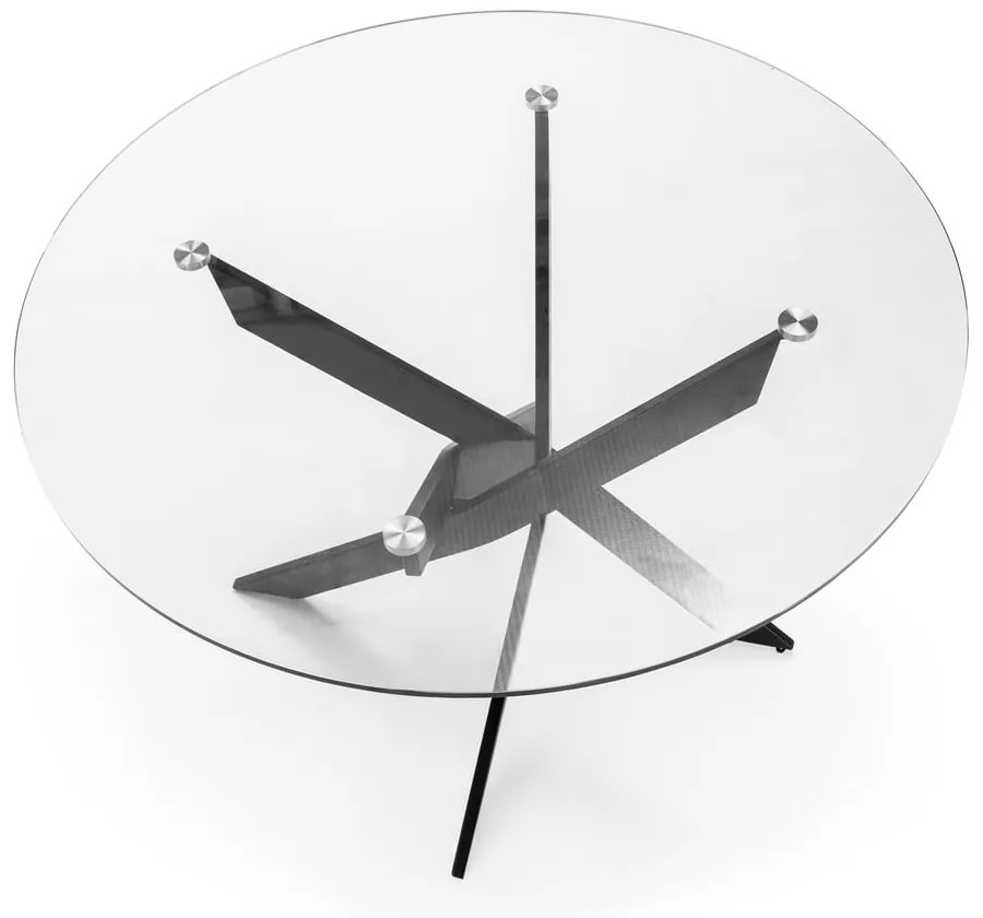 Tavolo da pranzo rotondo con piano in vetro 120x120 cm Ruth - Marckeric