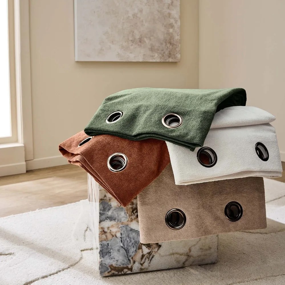 Tenda color crema in bouclé 140x260 cm Winona – douceur d'intérieur