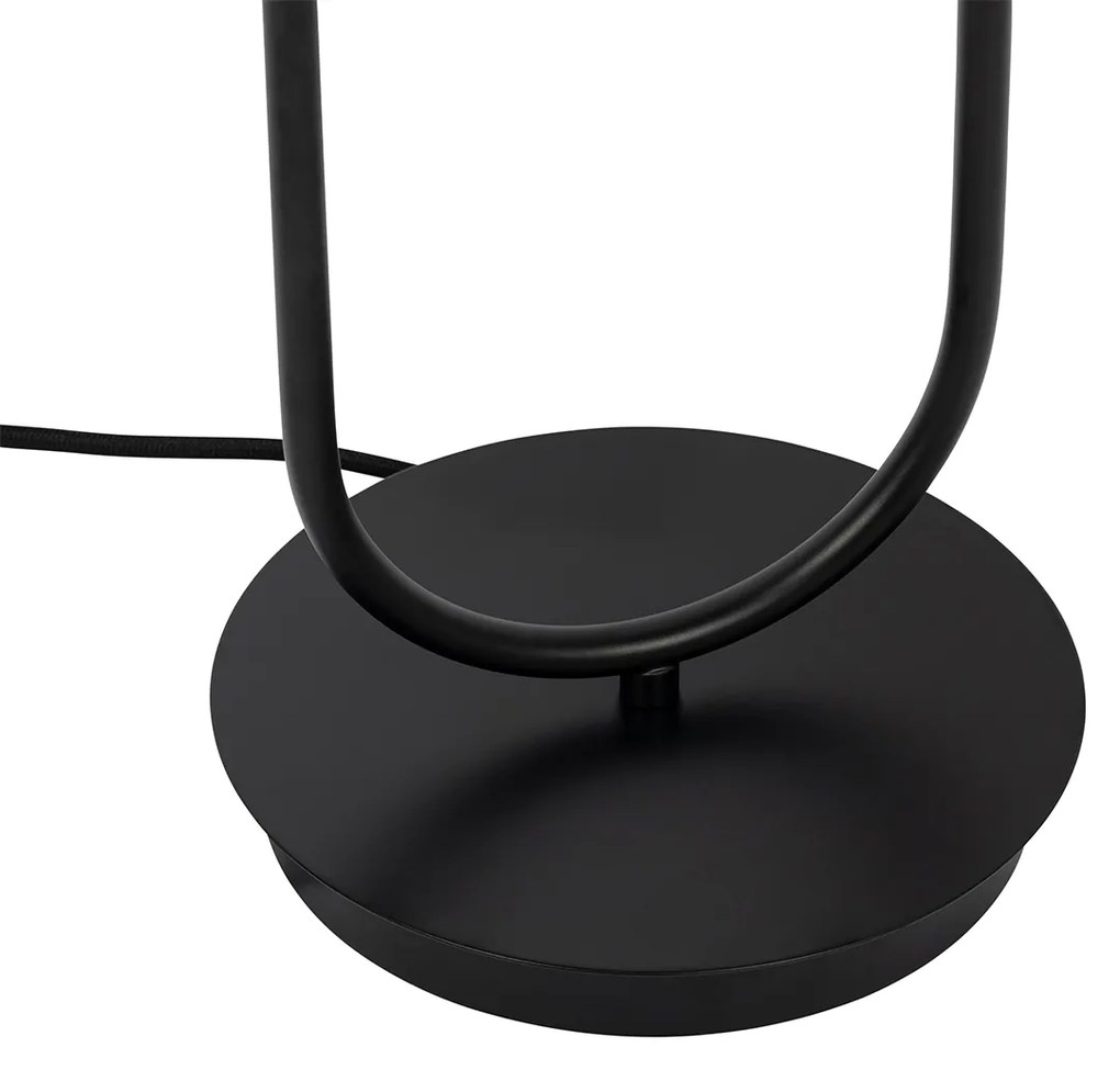 Lampada da tavolo Art Déco nera con vetro fumé 2 luci - Laura