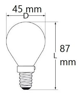 Lampada LED E14 9W, G45, 105lm/W Colore  Bianco Naturale 4.000K