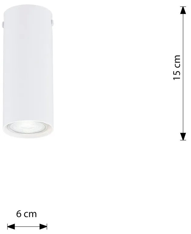 Plafoniera TECNO 1S da soffitto base GU10 Bianca