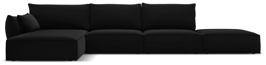 Divano angolare nero (con penisola a sinistra/con chaise lounge) con rivestimento in velluto Vanda – Mazzini Sofas