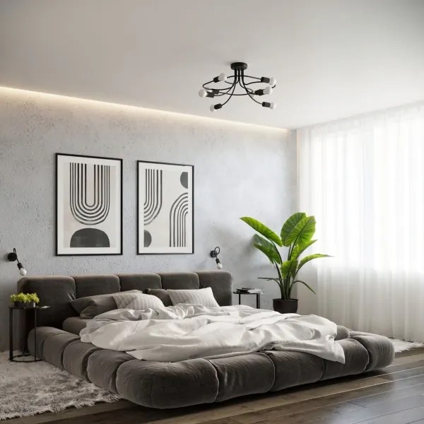 Sollux SL.1454 - Applique LEVAR 1xE27/15W/230V nero