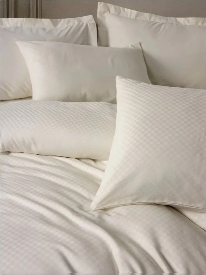 Set copripiumino e federa beige in cotone renforcé per letto singolo 140x200 cm Checkered – Mila Home Luxury