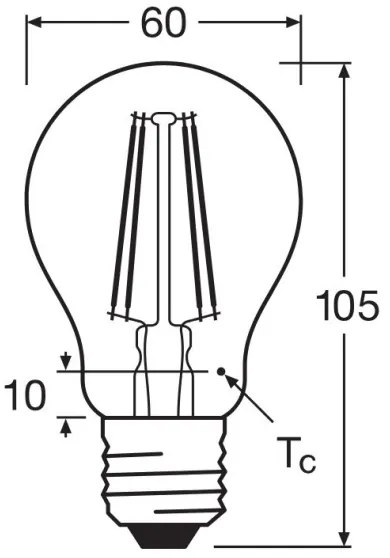 Lampadina LED FILAMENT A60 E27/6,5W/230V 4000K - Osram