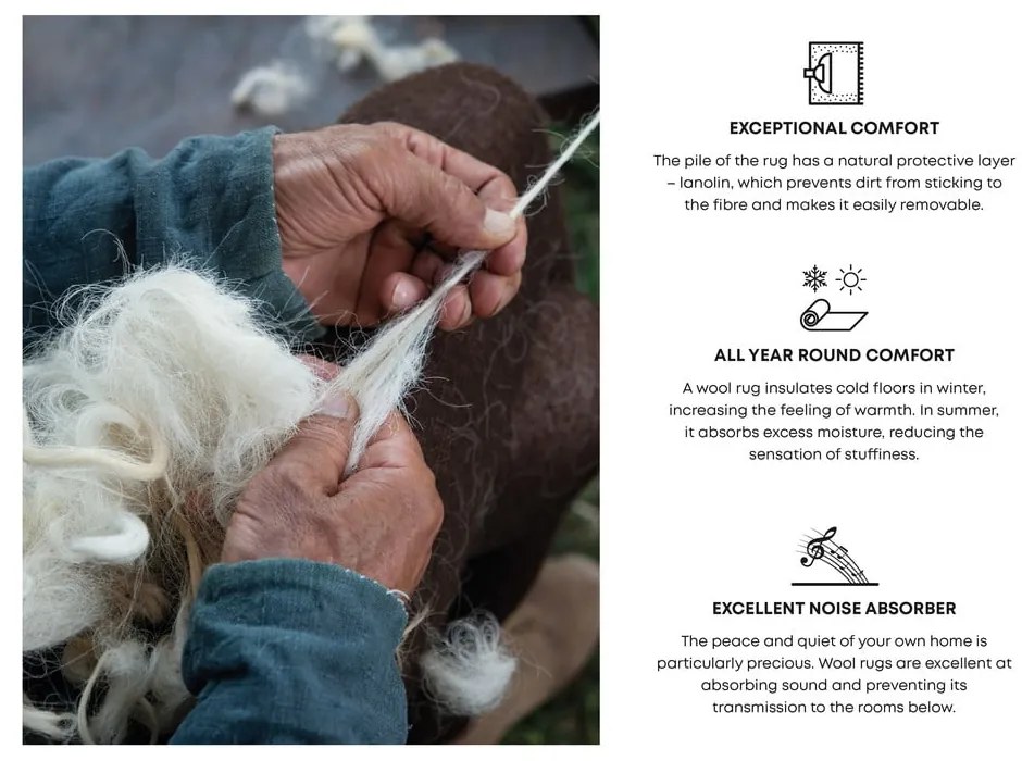 Tappeto in lana azzurro 200x300 cm Strokes - Agnella