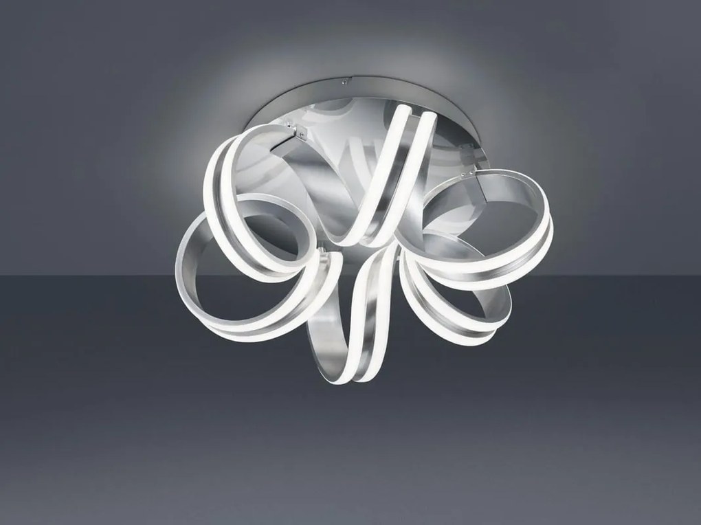 Plafoniera LED Carrera Ø 45 cm argento IP20 bianco caldo, 4400 lumen TRIO LIGHTING INTER