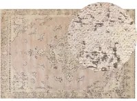 Tappeto in cotone beige 200 x 300 cm con effetto invecchiato stile orientale camera da letto soggiorno