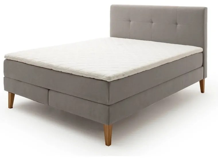 Letto boxspring grigio chiaro 160x200 cm Stockholm - Meise Möbel