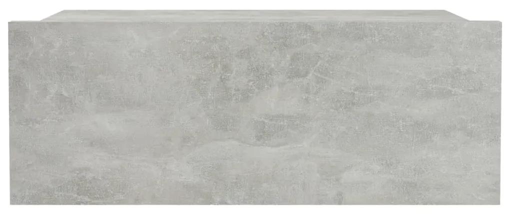 Comodino Pensile Grigio Cemento 40x30x15cm in Legno Multistrato