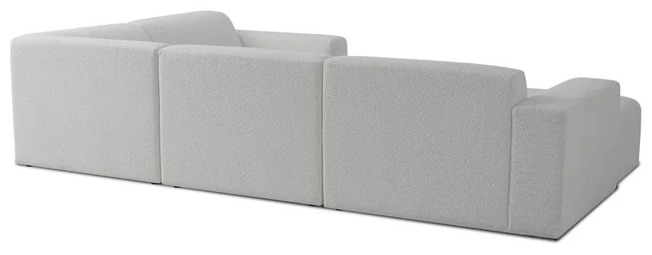 Divano angolare bianco in tessuto bouclé (a U) Roxy - Scandic