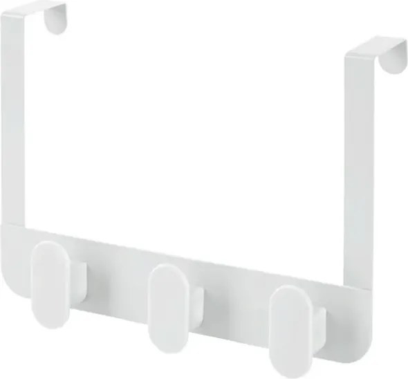 Gancio bagno triplo in acciaio e plastica bianco rettangolare Fiore