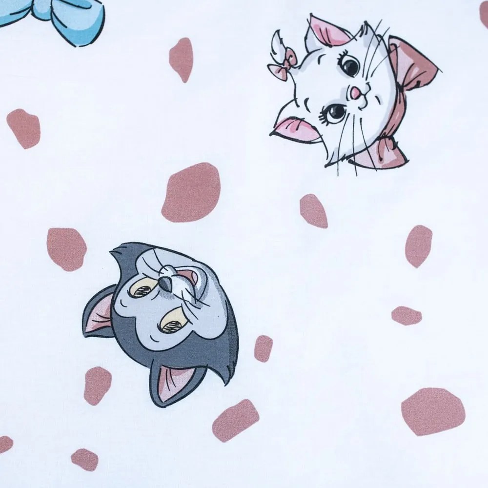 Set copripiumino e federa da bambini bianco in cotone per culla 100x135 cm Marie Cat "Friends" – Jerry Fabrics