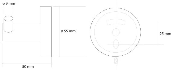 Sapho - Gancio doppio da parete X-ROUND 5,5x5 cm dorato