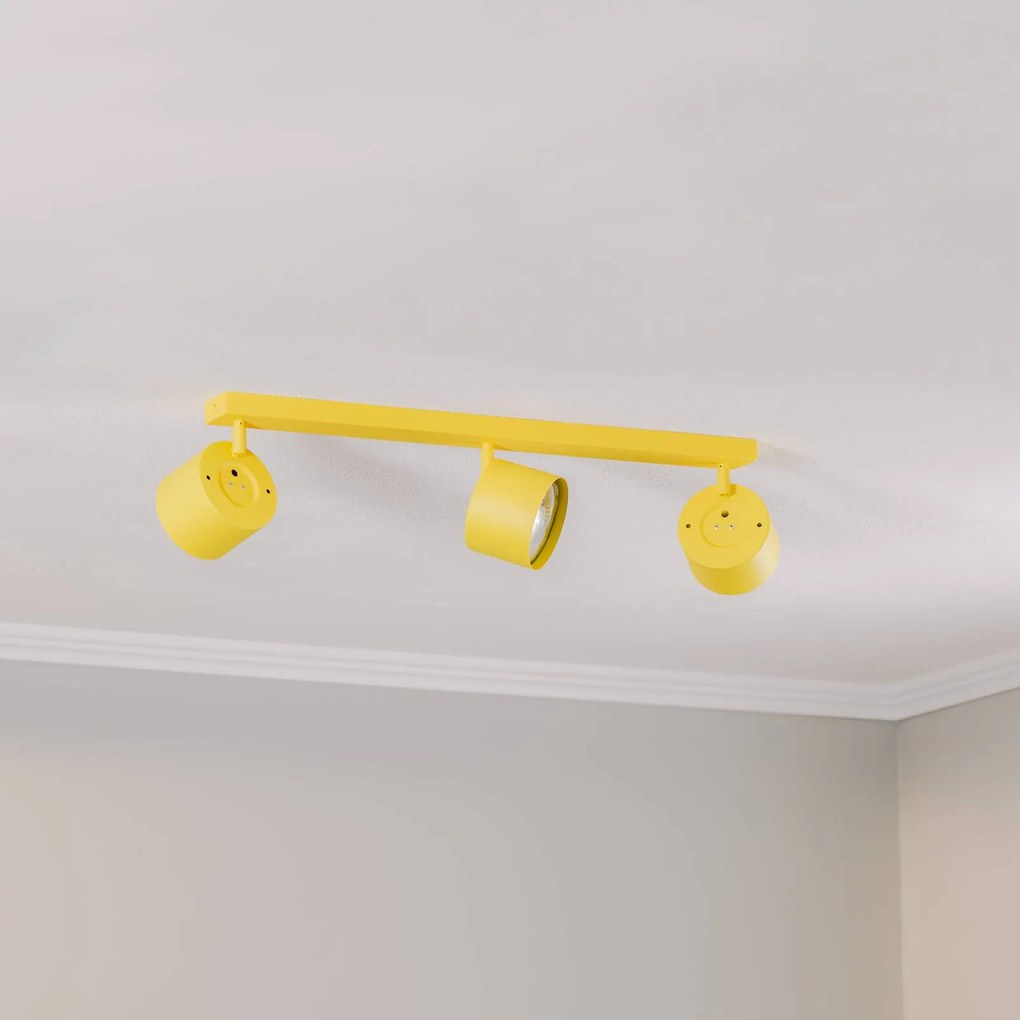 Argon Faretto da soffitto Chloe orientabile a 3 luci, giallo