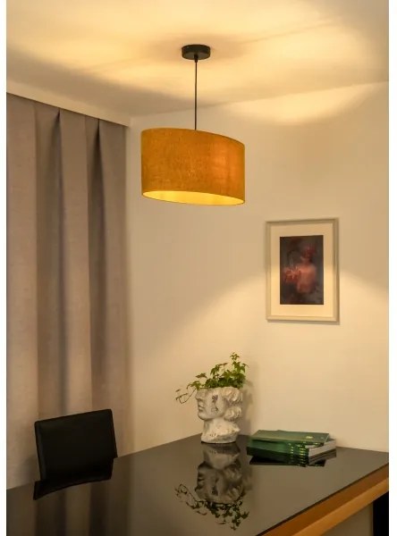 Duolla - Lampadario a sospensione con filo OVAL 1xE27/15W/230V marrone