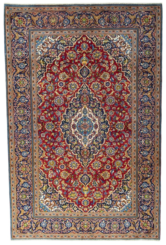 Kashan Tappeto 200 x 300 Rosso (Iran) Annodato A Mano