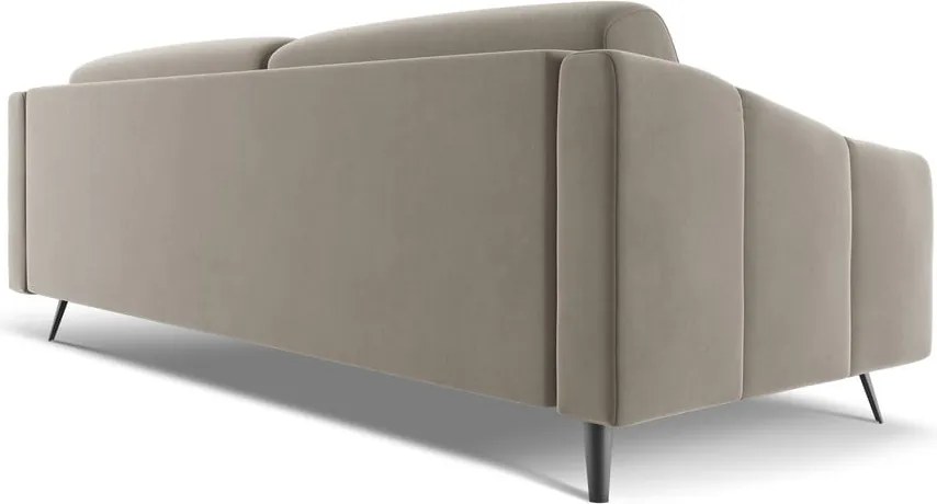 Divano beige con rivestimento in velluto 238 cm Nalu – Makamii