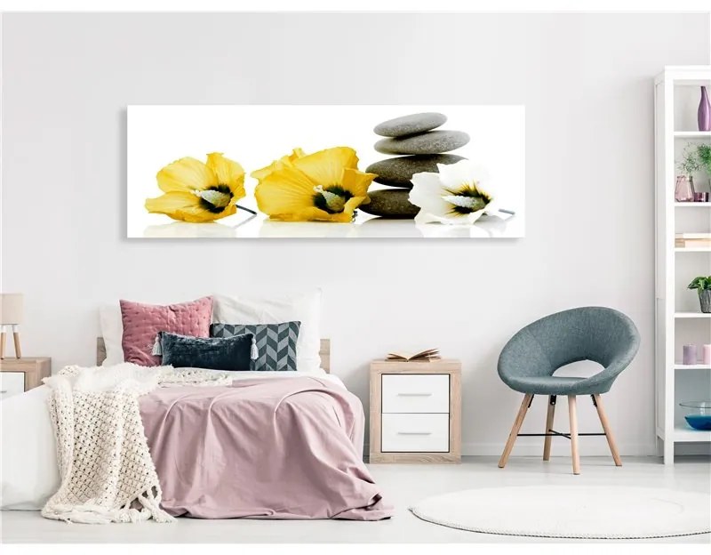 Quadro Calm Mallow (1 Part) Narrow Yellow  Colore Giallo, Dimensioni e Misure 150x50