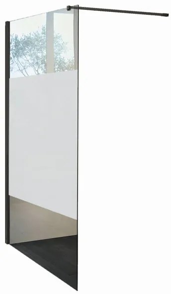 Box doccia walk-in L 120 x H 200 cm, vetro 6 mm serigrafato nero