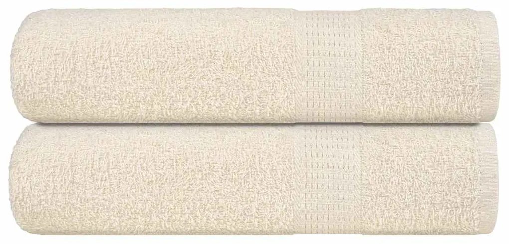 Asciugamani 2 Pz Crema 50x100 Cm 360 G/m² 100% Cotone /