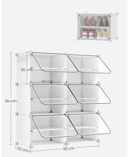 Scaffale modulare con scomparti BOXIFY bianco