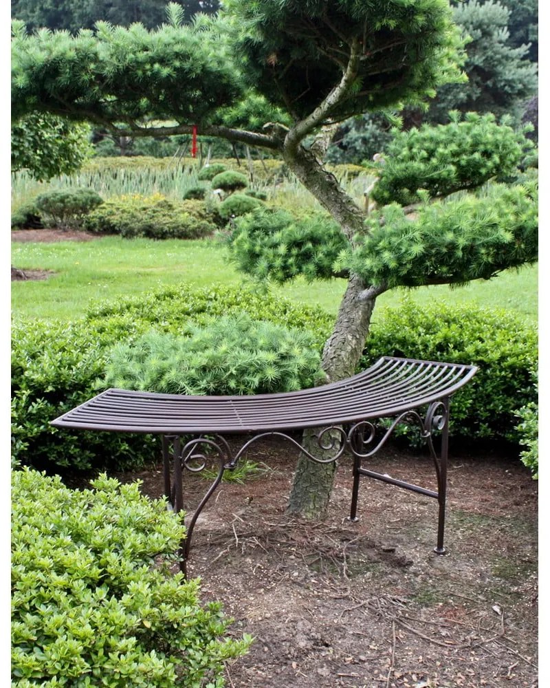 Panchina da giardino in metallo nero e marrone Fuego - Garden Pleasure