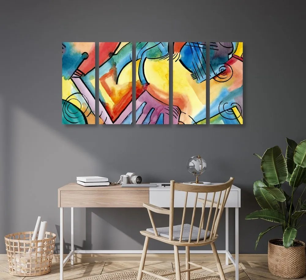 Quadri 5 pezzi – Arte astratta multicolore