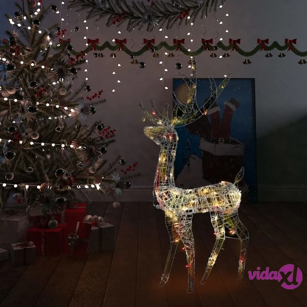 vidaXL Decorazione Natalizia Acrilico Renna 140 LED 120 cm Multicolore