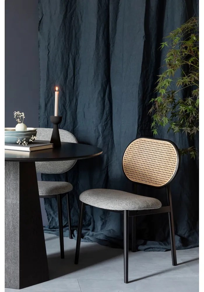 Sedia da pranzo in rattan grigio Spike - Zuiver