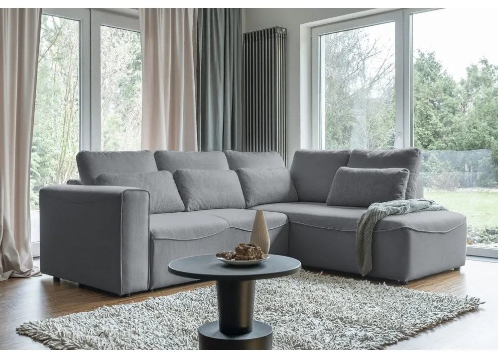 Divano letto angolare grigio (variabile) Homely Tommy - Miuform