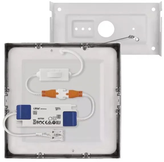 Plafoniera LED LED/12,5W/230V 3000/3500/4000K 17x17 cm cromo