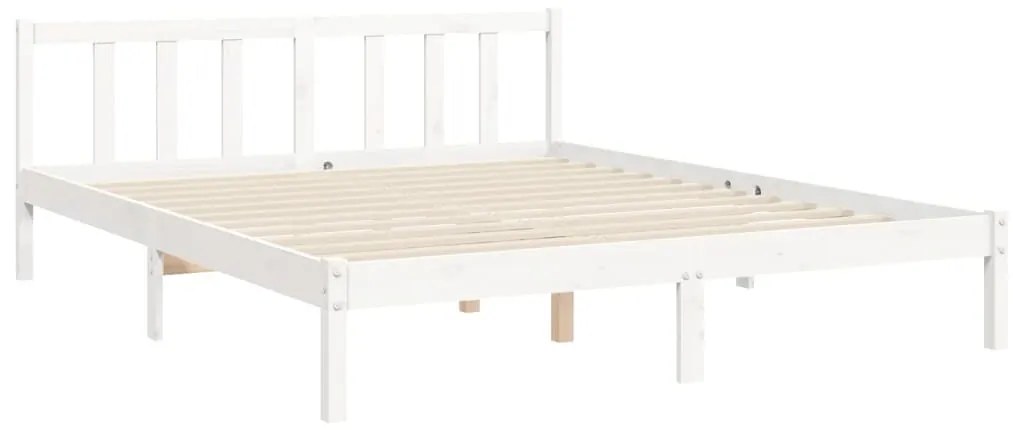 Giroletto con Testiera Bianco King Size in Legno Massello