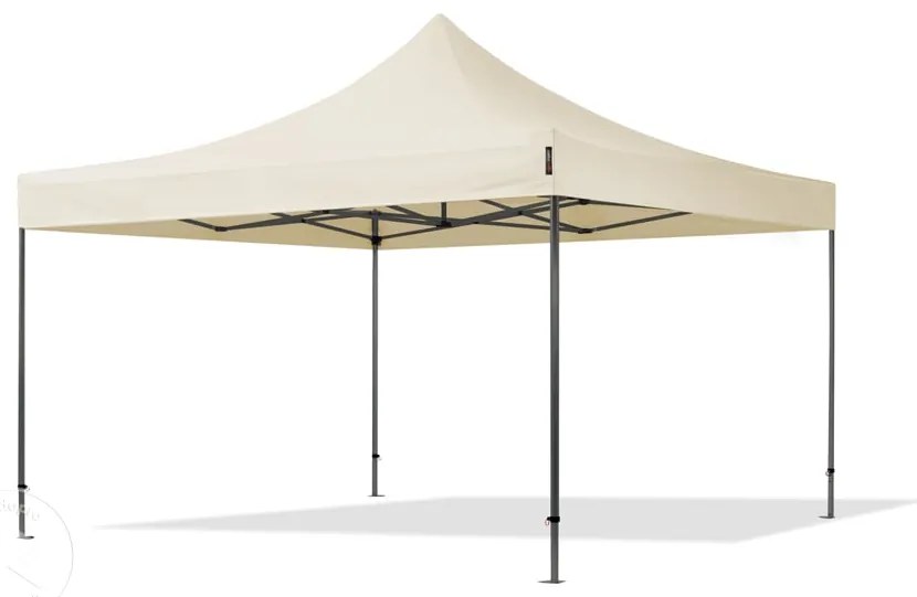 TOOLPORT 4x4 m gazebo pieghevole con laterali (finestre panoramiche), PREMIUM acciaio, crema - (600094)