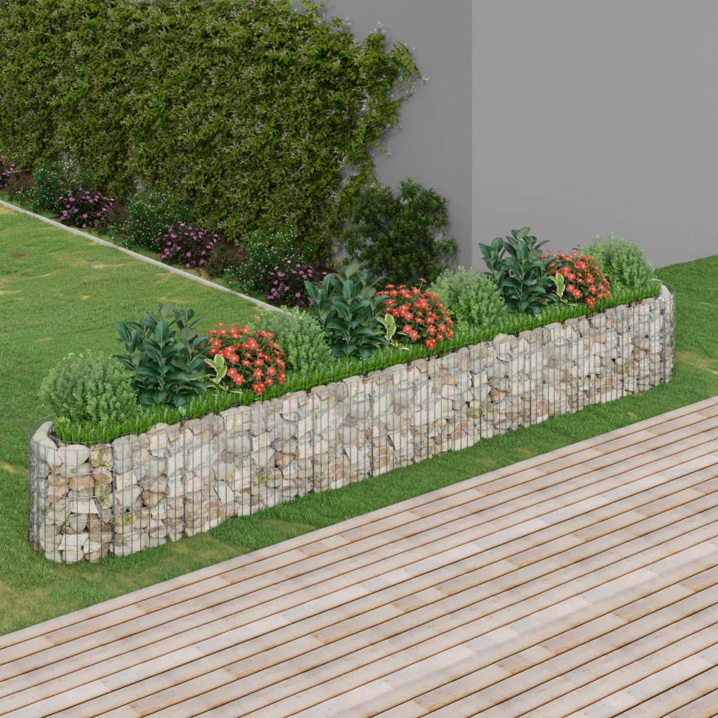 Gabbione Con Letto Rialzato İn Acciaio Zincato 400x50x50 Cm /