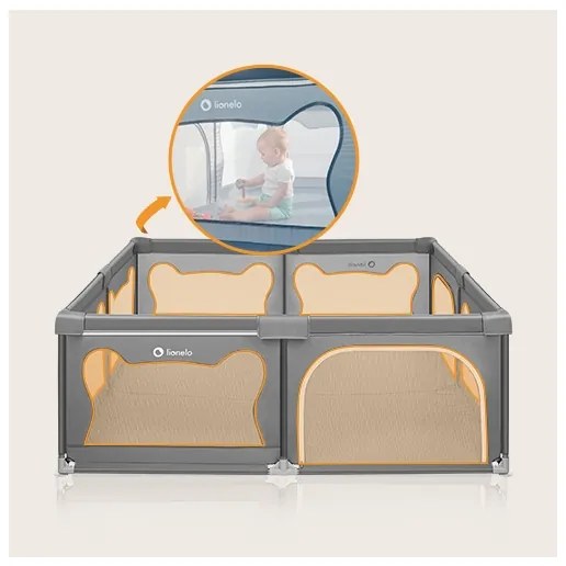 Lionelo - Box giochi WILLOW XL grigio