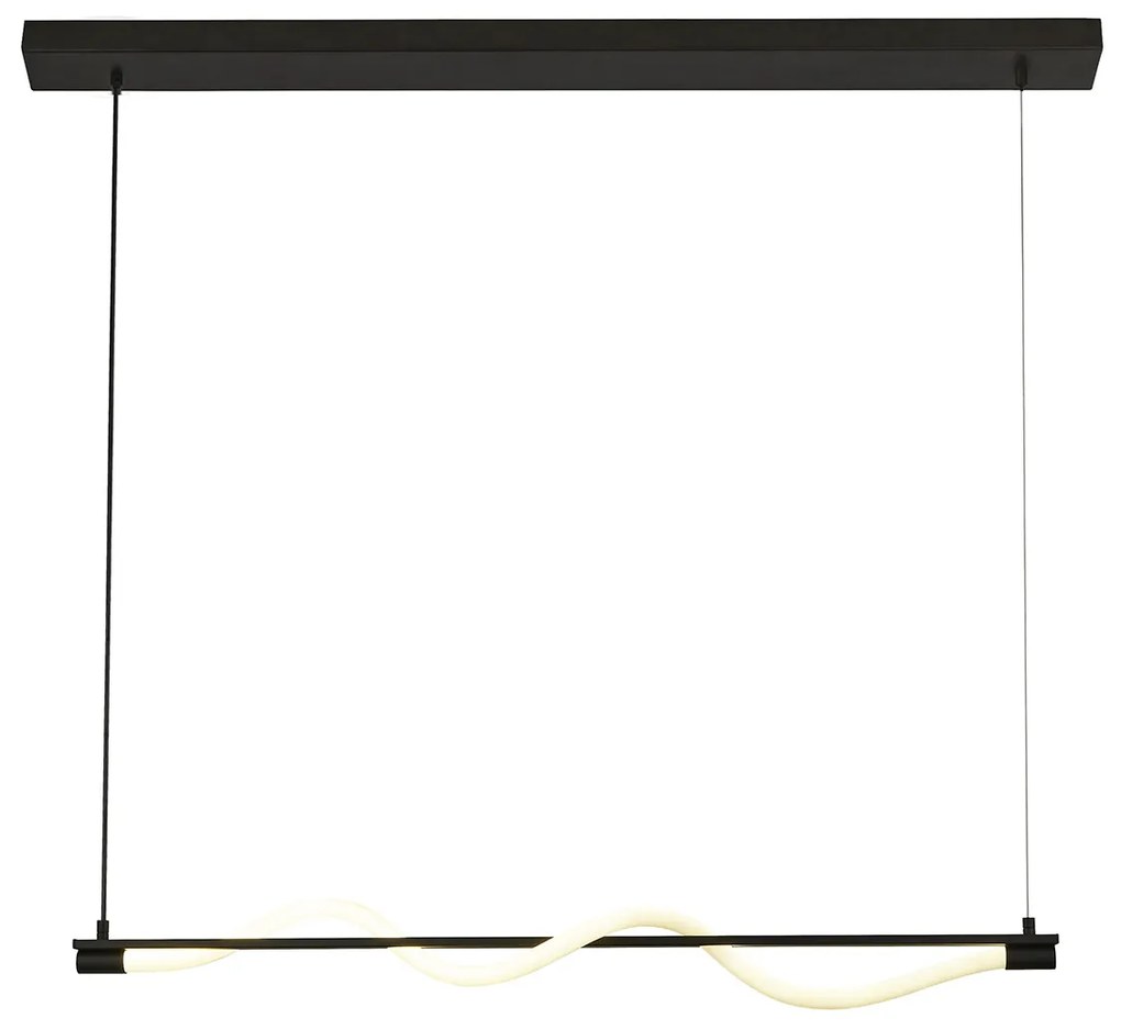 Lampadario Moderno Serpente Acciaio Bianco Policarbonato Nero Led 15W 2700K