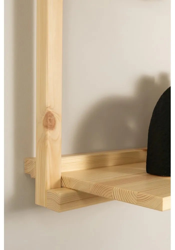 Libreria da parete di colore naturale in pino massiccio 192x47,5 cm Groove – Karup Design