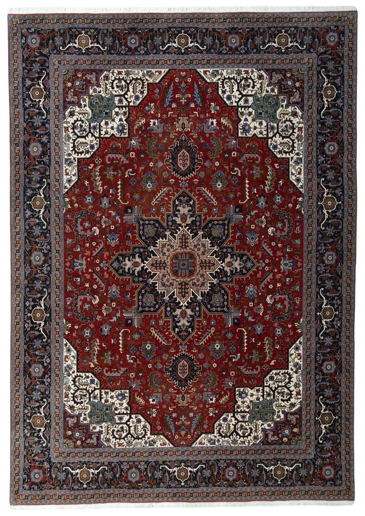 Tabriz Tappeto 360 x 250 Rosso (Iran) Annodato A Mano