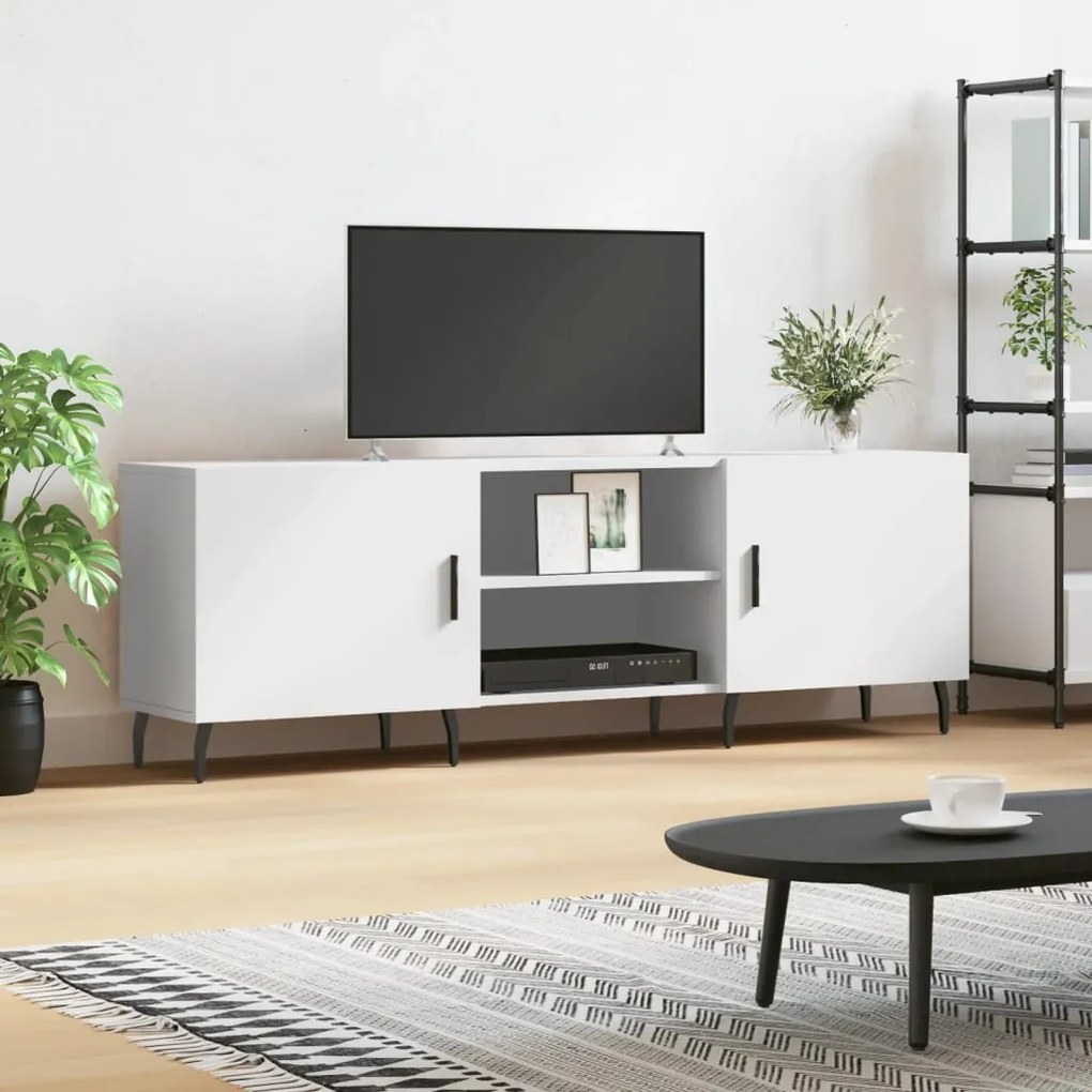 Mobile Porta Tv Bianco 150x30x50 Cm İn Legno Multistrato /