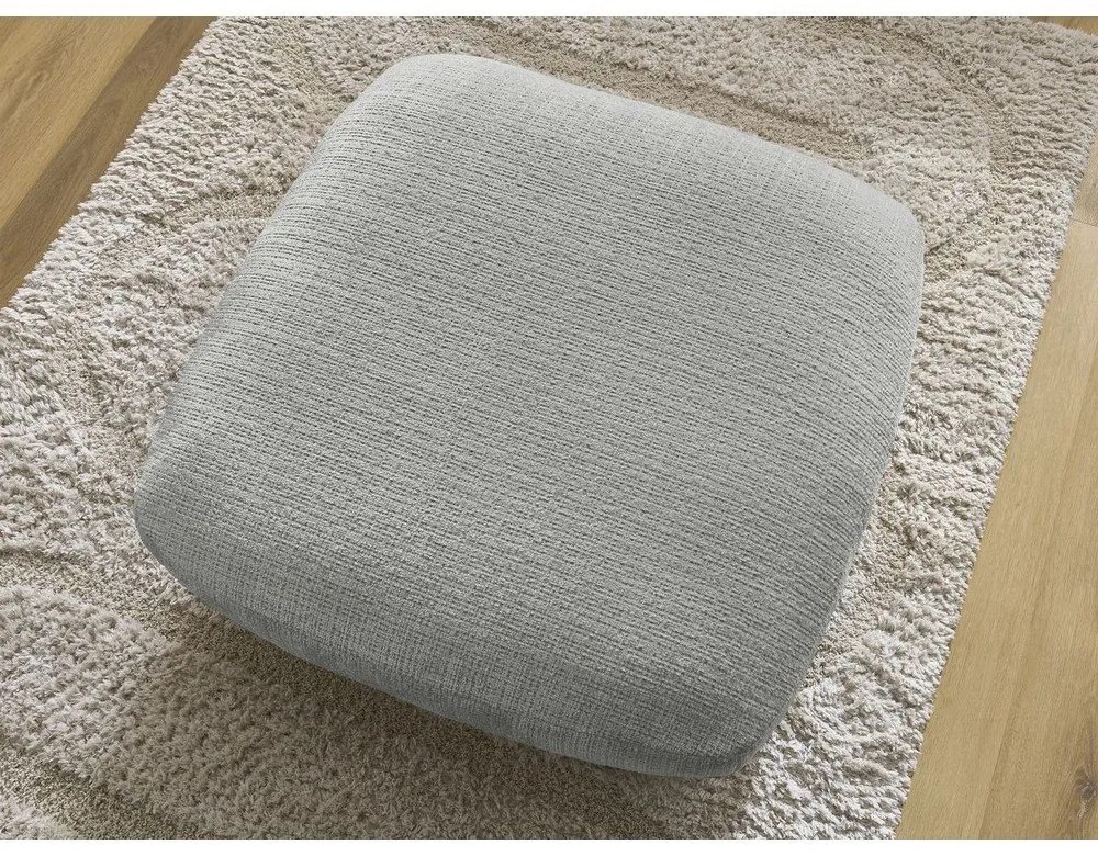 Poggiapiedi grigio chiaro con rivestimento in ciniglia Leonore – Bobochic Paris