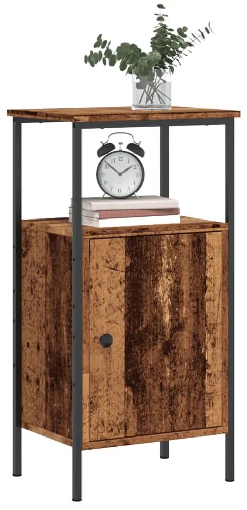 Comodini Legno Antico 2 Pz 41x31x80 Cm İn Legno Multistrato /