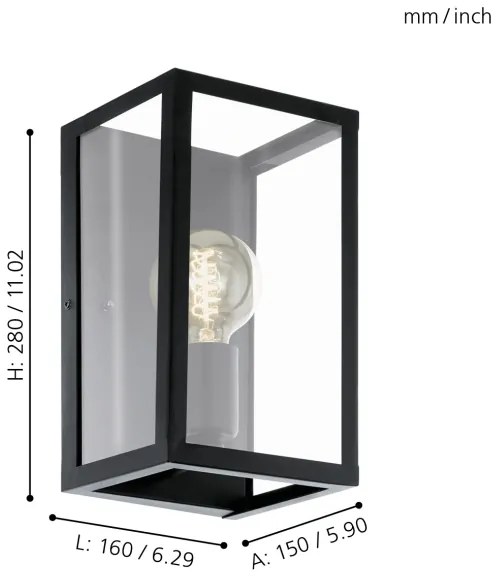 Eglo 49394 - Applique CHARTERHOUSE 1xE27/60W/230V