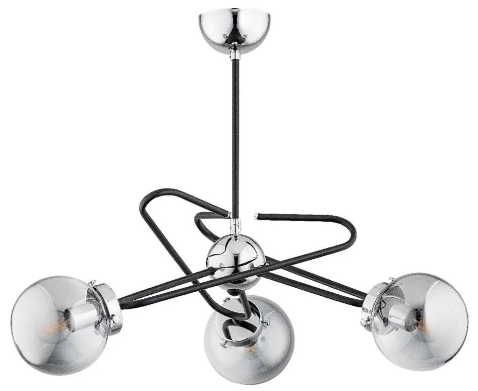 Lampadario a sospensione con supporto rigido SAGITO 3xE14/10W/230V cromo