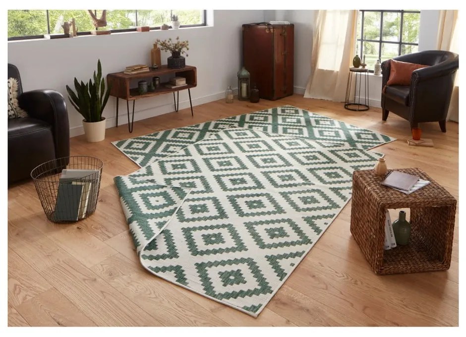 Tappeto da esterno verde e crema , 200 x 290 cm Malta - NORTHRUGS