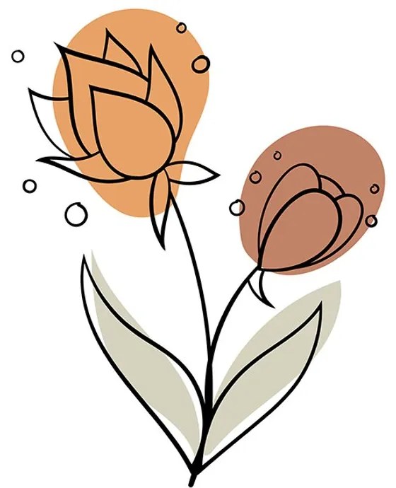 Quadro su tela – Fiore minimalista su sfondo bianco No3