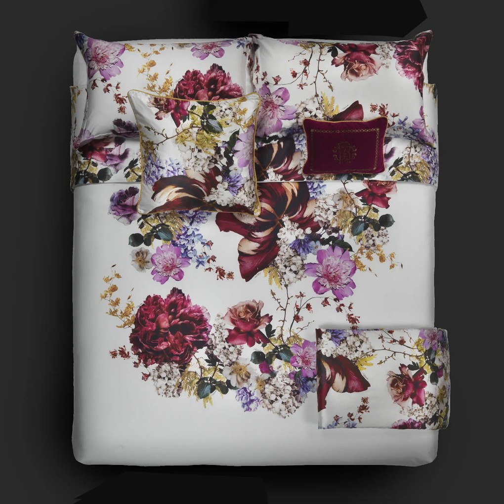 Completo Lenzuola in Raso di cotone Floris Matrimoniale -