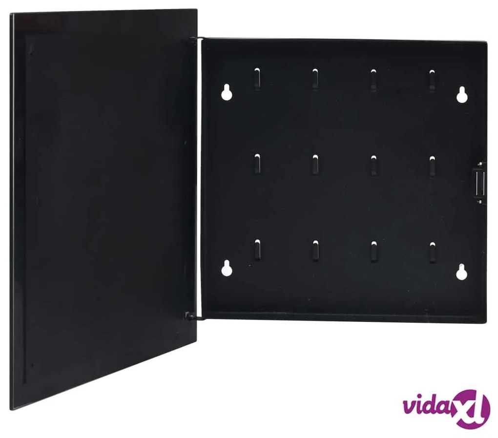 vidaXL Cassetta Portachiavi con Lavagna Magnetica Nera 35x35x5,5 cm